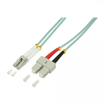 LogiLink OM3 LC/SC duplex multimódový optický patch kábel, 10m, aqua, LSZH