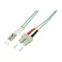 LogiLink OM3 LC/SC duplex multimódový optický patch kábel, 10m, aqua, LSZH