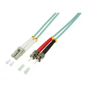 LogiLink OM3 LC/ST duplex multimódový optický patch kábel, 2 m, LSZH, aqua