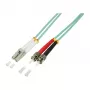 LogiLink OM3 LC na ST Duplex multimódový optický patch kábel, 1m, LSZH aqua