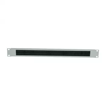 LogiLink ORCEB1G 1U 19-palcový rack panel na vedenie káblov s kefami, svetlosivý RAL 7035, oceľ, predná montáž