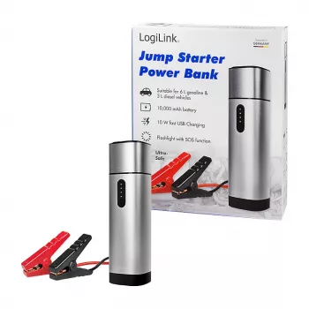 Logilink PA0266 Štartovacie zariadenie a powerbanka, 10000 mAh, 12V/400A špička, USB-C PD, LED baterka
