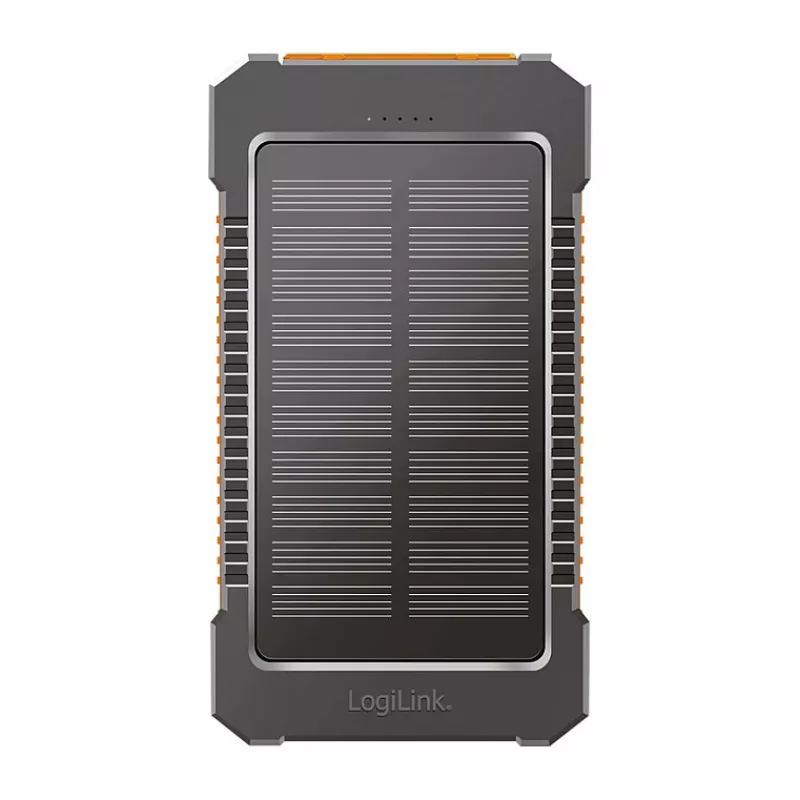 LogiLink PA0321 solárna power banka 6000 mAh s USB-C, IP65, čierna