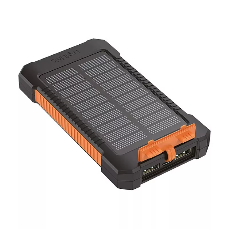 LogiLink PA0321 solárna power banka 6000 mAh s USB-C, IP65, čierna