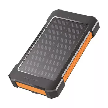 LogiLink PA0321 solárna power banka 6000 mAh s USB-C, IP65, čierna