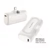 LogiLink PA0349W mobilná power banka, 5000 mAh, LiPo, integrovaný sklápací USB-C konektor a USB-C port, biela