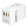 LOGILINK PA0357 USB-A/C cestovná nabíjačka, 70 W GaN, 4-portová, 2x USB-A (QC), 2x USB-C (PD), tenká, biela