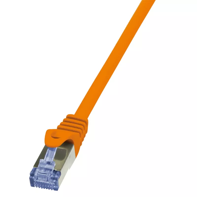 LogiLink CQ3018S PrimeLine prepojovací kábel Cat.6A S/FTP PIMF, 10G, RJ45, bezhalogénový, 0,25 m, oranžový