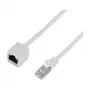 LogiLink Professional CAT 6a S/FTP patch predlžovací kábel, RJ-45 konektor samec na konektor samica, 1 m, biela, LSZH, Snagless