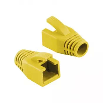 Logilink RJ45 modulárny konektor káblová priechodka 8mm žltý – Snagless Strain Relief Boot (50 ks)