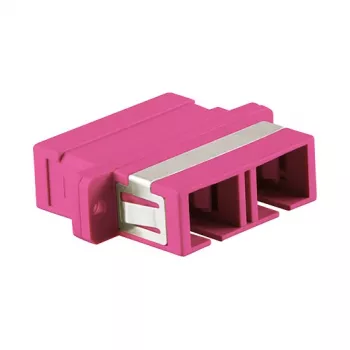 LogiLink SC Duplex OM4 multimode optický adaptér s prírubou, fialový