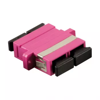 LogiLink SC Duplex OM4 multimode optický adaptér s prírubou, fialový