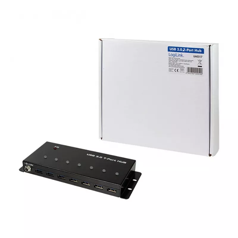 LOGILINK UA0317 USB 3.0 hub, 7-portový, kovové puzdro, priemyselná kvalita