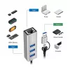 Logilink UA0440 USB 3.2 Gen 1 3-port hub s Gigabit Ethernet adaptérom, USB-C a USB-A konektor, hliník