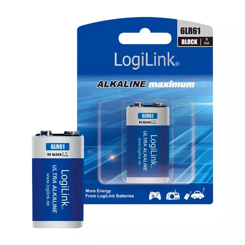 LogiLink Ultra Power alkalická 9V batéria, balenie 1 ks blister