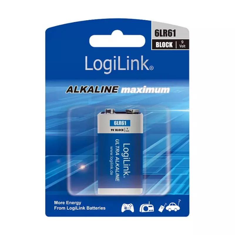 LogiLink Ultra Power alkalická 9V batéria, balenie 1 ks blister