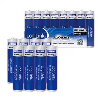 LogiLink Ultra Power alkalické AAA batérie, balenie 8 ks, 1,5 V, Longlife Power, bez ortuti