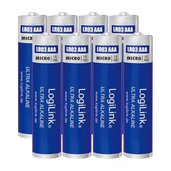 LogiLink Ultra Power alkalické AAA batérie, balenie 8 ks, 1,5 V, Longlife Power, bez ortuti