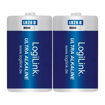 LogiLink Ultra Power alkalická D batéria LR20 2 ks blister