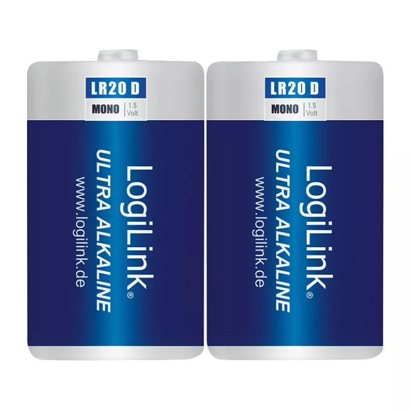 LogiLink Ultra Power alkalická D batéria LR20 2 ks blister