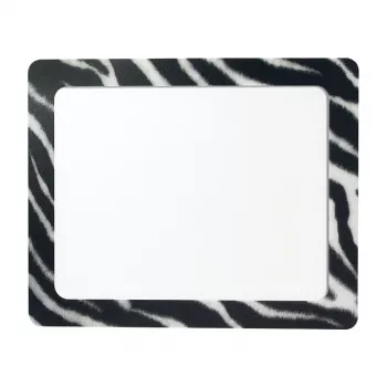 LogiLink Ultraplochá podložka pod myš s integrovaným rámikom na fotografie, zebra dizajn, protišmyková gumená základňa, 2 mm, 10 x 15 cm foto, čierna/biela
