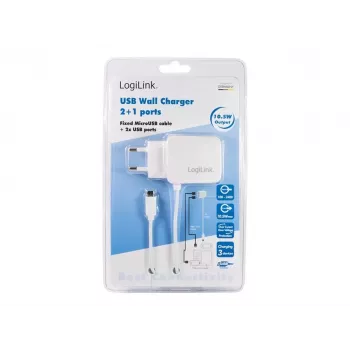 LogiLink univerzálna nástenná USB nabíjačka - napájací zdroj - 2,1 A - 2 výstupné porty (USB)