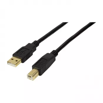 LogiLink USB 2.0 aktívny predlžovací kábel, USB-A konektor samec na USB-B konektor samec, 20 m, so zosilňovačom signálu, čierny