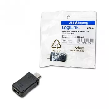 LogiLink USB 2.0 adaptér Micro USB Type-B konektor samica na USB Type-A konektor samec