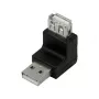 LogiLink USB 2.0 uhlový adaptér 270° A/M na A/F, 480 Mbps, čierny
