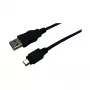 LogiLink USB 2.0 kábel, USB-A konektor samec na Mini-USB konektor samec, čierny, 3 m