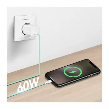 LogiLink USB 2.0 Type-C kábel, A/M na C/M, 480 Mbit/s, 60 W, nylon, zelený, 0,5 m