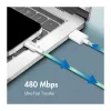 LogiLink USB 2.0 Type-C kábel, A/M na C/M, 480 Mbit/s, 60 W, nylon, zelený, 0,5 m