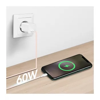 LogiLink CU0324 USB 2.0 Type-C kábel, A/M na C/M, 480 Mbps, 60W, nylon, ružový, 1 m