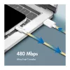LogiLink USB 2.0 Type-C kábel, A/M na C/M, 480 Mbps, 60W, nylon, žltý, 0,5 m