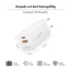 Logilink USB-A/C nabíjačka 65 W GaN, 1x USB-A (QC), 1x USB-C (PD), biela