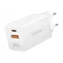 Logilink USB-A/C nabíjačka 65 W GaN, 1x USB-A (QC), 1x USB-C (PD), biela