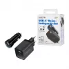 Logilink USB-A/C nabíjacia sada, 15 W, po 1x USB-A, 1x USB-C, čierna