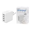 Logilink USB-A nabíjačka, 24 W, 4 porty, 4x USB-A, biela