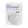 Logilink USB-A nabíjačka, 24 W, 4 porty, 4x USB-A, biela