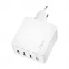 Logilink USB-A nabíjačka, 24 W, 4 porty, 4x USB-A, biela