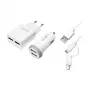 Logilink USB-A nabíjačka set, 10,5 W / 10 W, 2 porty, 2x USB-A, biela