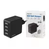 LogiLink USB-A nástenná nabíjačka, 24W, 4-portová, 4x USB-A, čierna