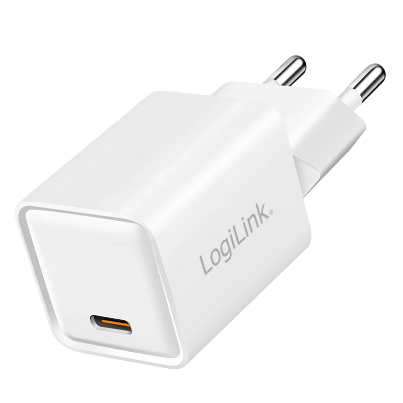 LogiLink USB-C nabíjačka 20 W GaN, 1 port, USB Power Delivery, biela
