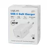LogiLink USB-C nabíjačka 20 W GaN, 1 port, USB Power Delivery, biela
