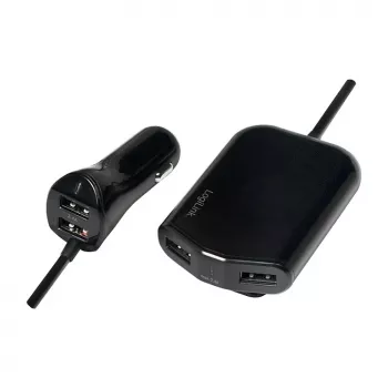 Logilink USB nabíjačka do auta, 2+2 porty, 24 W, čierna