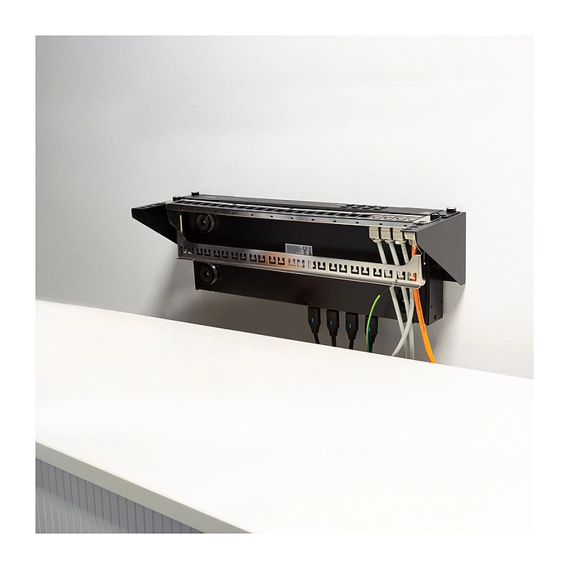 Logilink WB0011 19 palcový 1U rack pre montáž pod stôl alebo na stenu, čierny