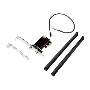 LogiLink WL0248 PCI-Express Wi-Fi 6E AX5400 tri-band karta s Bluetooth 5.2, 2,4/5/6 GHz, 2x odnímateľné 5-dBi antény, Intel AX210, WPA3, Windows 10/11 & Linux