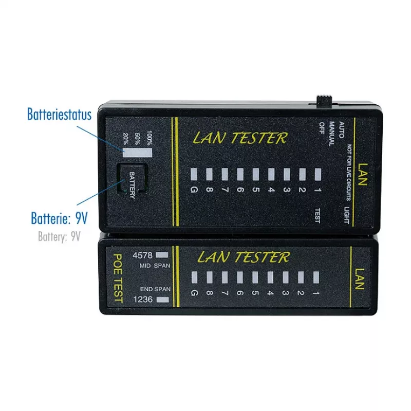 LOGILINK WZ0080 LAN tester káblov & PoE finder s magnetom, baterkou, podsvieteným LCD, dosah 300 m