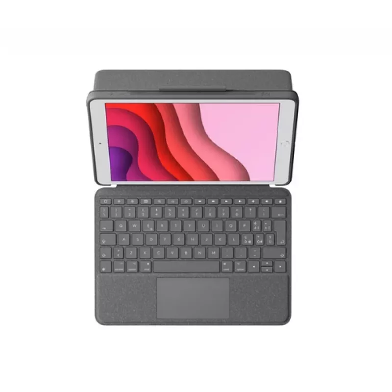 Logitech Combo Touch - klávesnica a folio puzdro - s trackpadom - podsvietená - Apple Smart Connector - QWERTY - talianska - grafitová - pre Apple 10,2-palcový iPad (7. generácia, 8. generácia, 9. generácia)