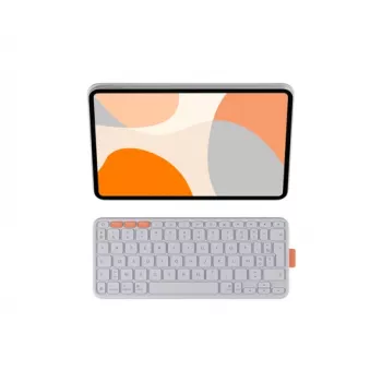Logitech Flip Folio kryt s klávesnicou a folio - plný formát - bezdrôtový - Bluetooth 5.1 LE - AZERTY - francúzsky - svetlosivý - pre Apple 10,9 palcov iPad Air (5. generácia)